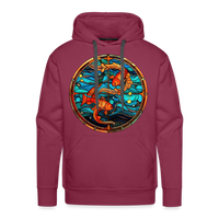 Thumbnail for Men’s Mosaic Pisces Premium Hoodie - burgundy