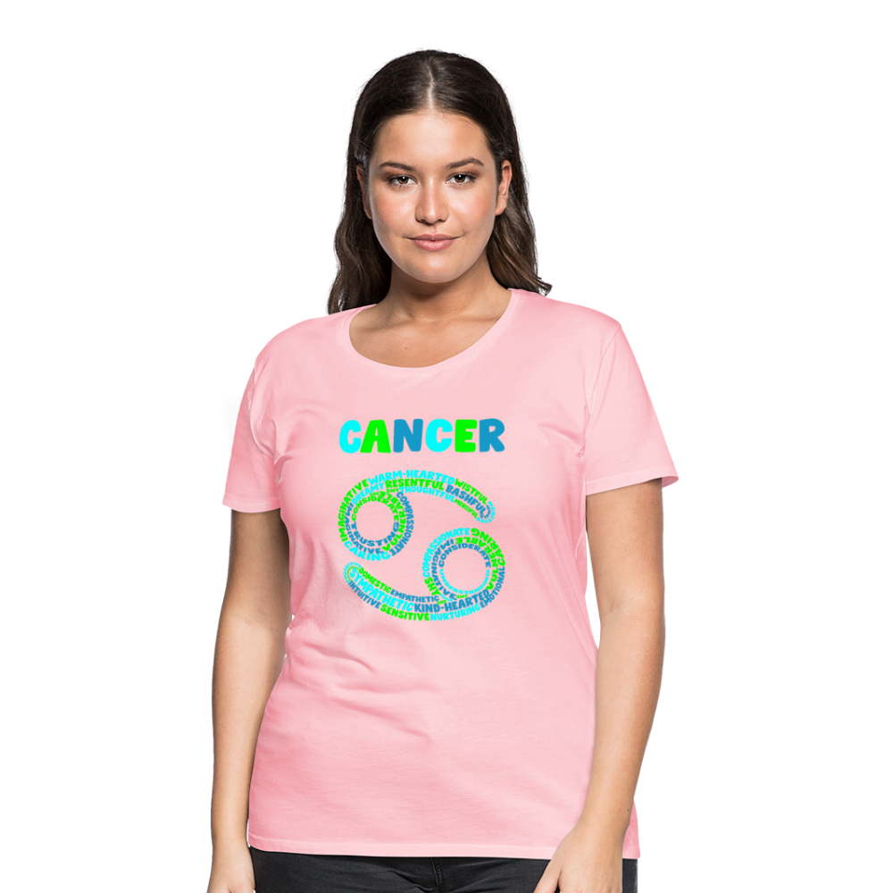 Women's Power Words Cancer Premium T-Shirt - pink