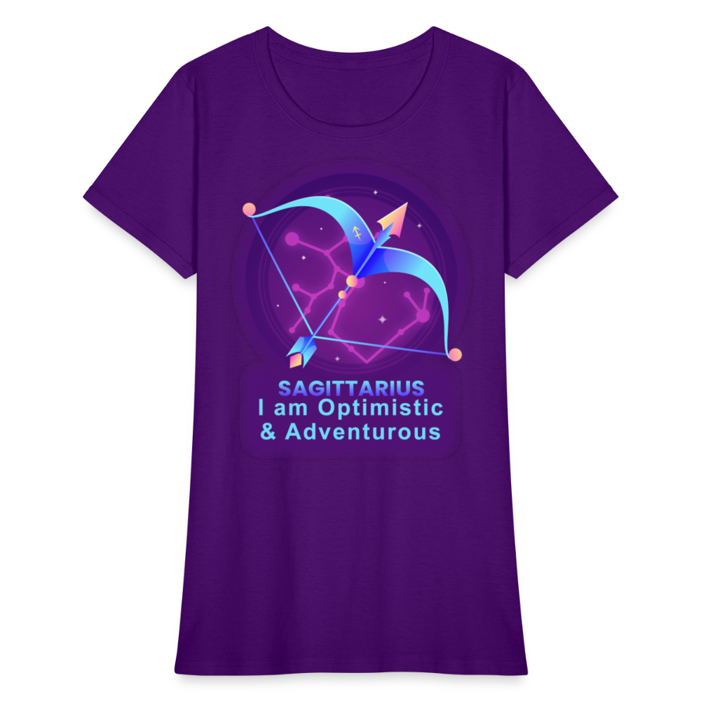 Women's Neon Sagittarius T-Shirt - purple