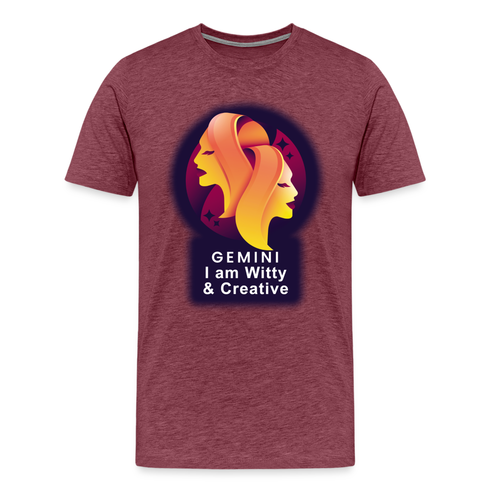 Men's Glow Gemini Premium T-Shirt - heather burgundy