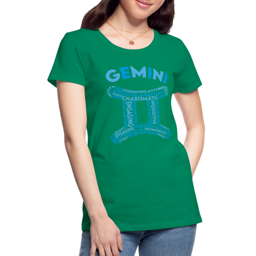 Women's Power Words Gemini Premium T-Shirt - kelly green