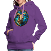 Thumbnail for Women’s Mosaic Capricorn Premium Hoodie - purple 