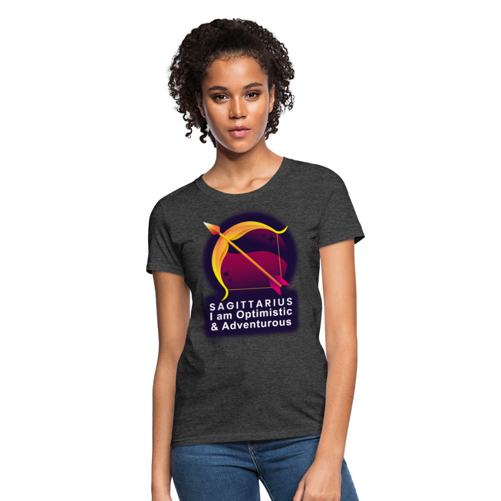 Women's Glow Sagittarius T-Shirt - heather black