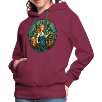 Thumbnail for Women’s Mosaic Virgo Premium Hoodie - burgundy