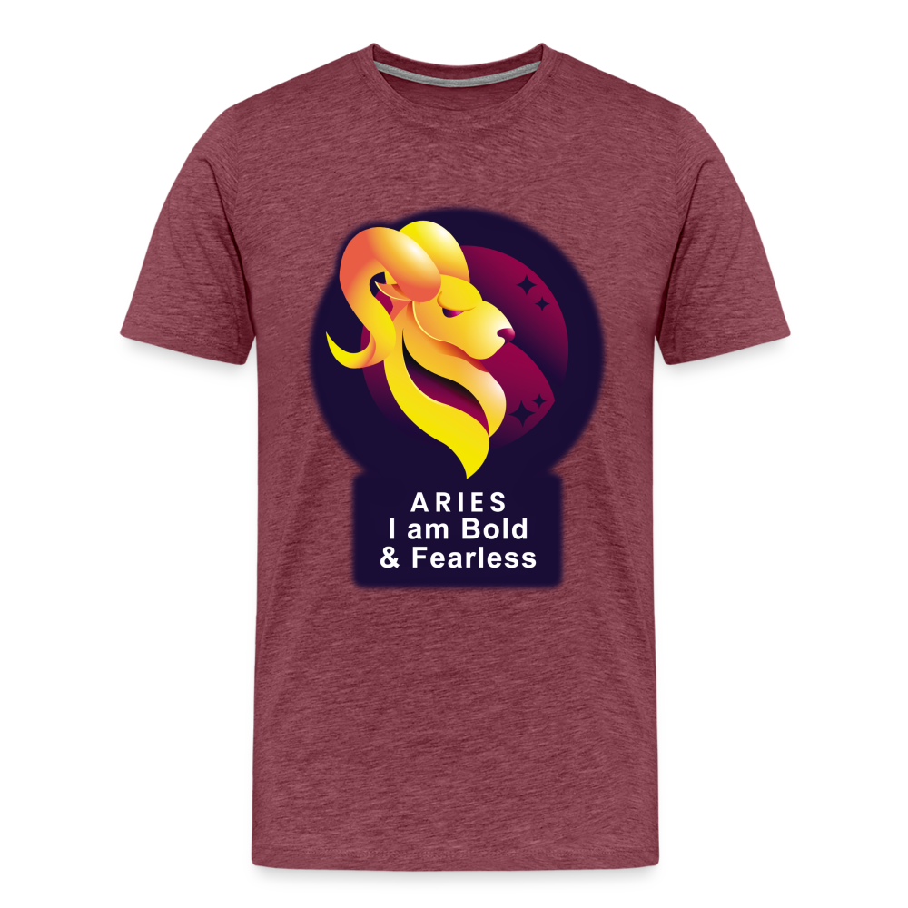 Men's Glow Aries Premium T-Shirt - heather burgundy