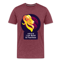 Thumbnail for Men's Glow Aries Premium T-Shirt - heather burgundy