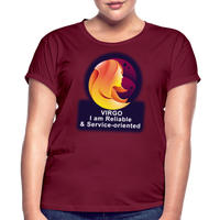 Thumbnail for Women's Glow Virgo Relaxed Fit T-Shirt - burgundy