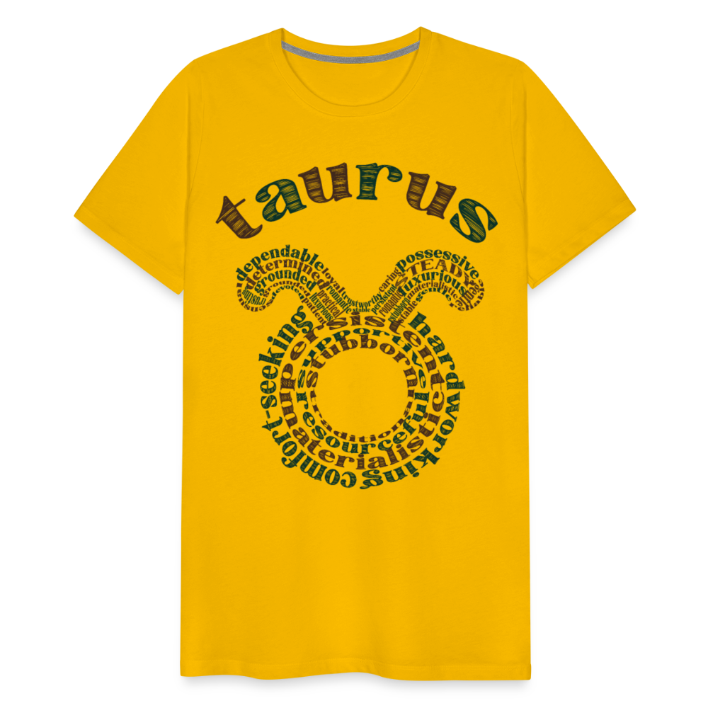 Men's Power Words Taurus Premium T-Shirt - sun yellow