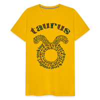 Thumbnail for Men's Power Words Taurus Premium T-Shirt - sun yellow