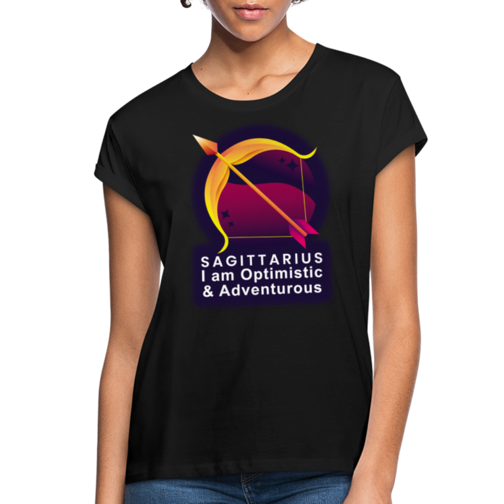 Women's Glow Sagittarius Relaxed Fit T-Shirt - black