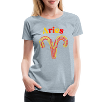 Thumbnail for Women's Power Words Aries Premium T-Shirt - heather ice blue