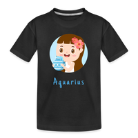 Thumbnail for Kid’s Astro Toon Aquarius Premium Organic T-Shirt - black