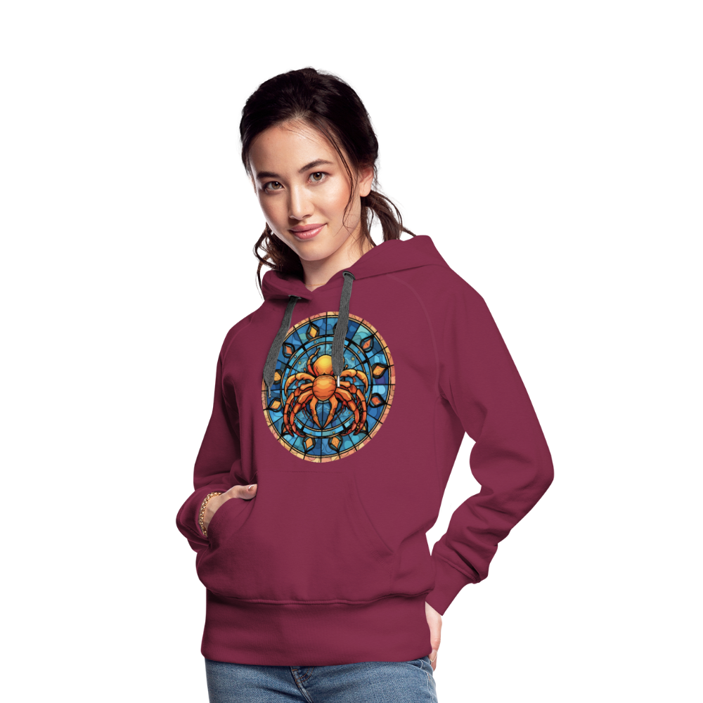 Women’s Mosaic Cancer Premium Hoodie - burgundy