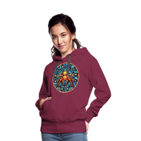 Thumbnail for Women’s Mosaic Cancer Premium Hoodie - burgundy