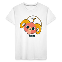 Thumbnail for Kid’s Cartoony Aries Premium Organic T-Shirt - white