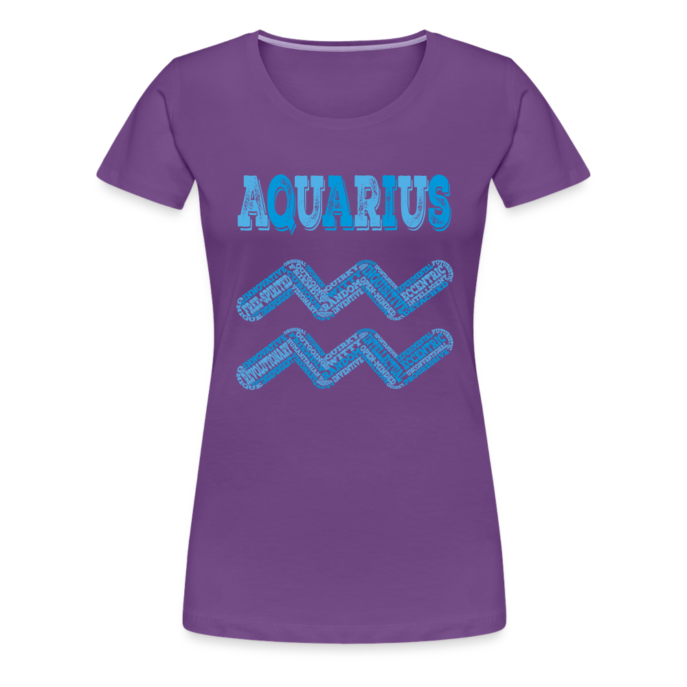 Women's Power Words Aquarius Premium T-Shirt - purple