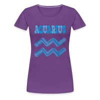 Thumbnail for Women's Power Words Aquarius Premium T-Shirt - purple