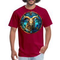 Thumbnail for Men's Mosaic Capricorn Classic T-Shirt - dark red