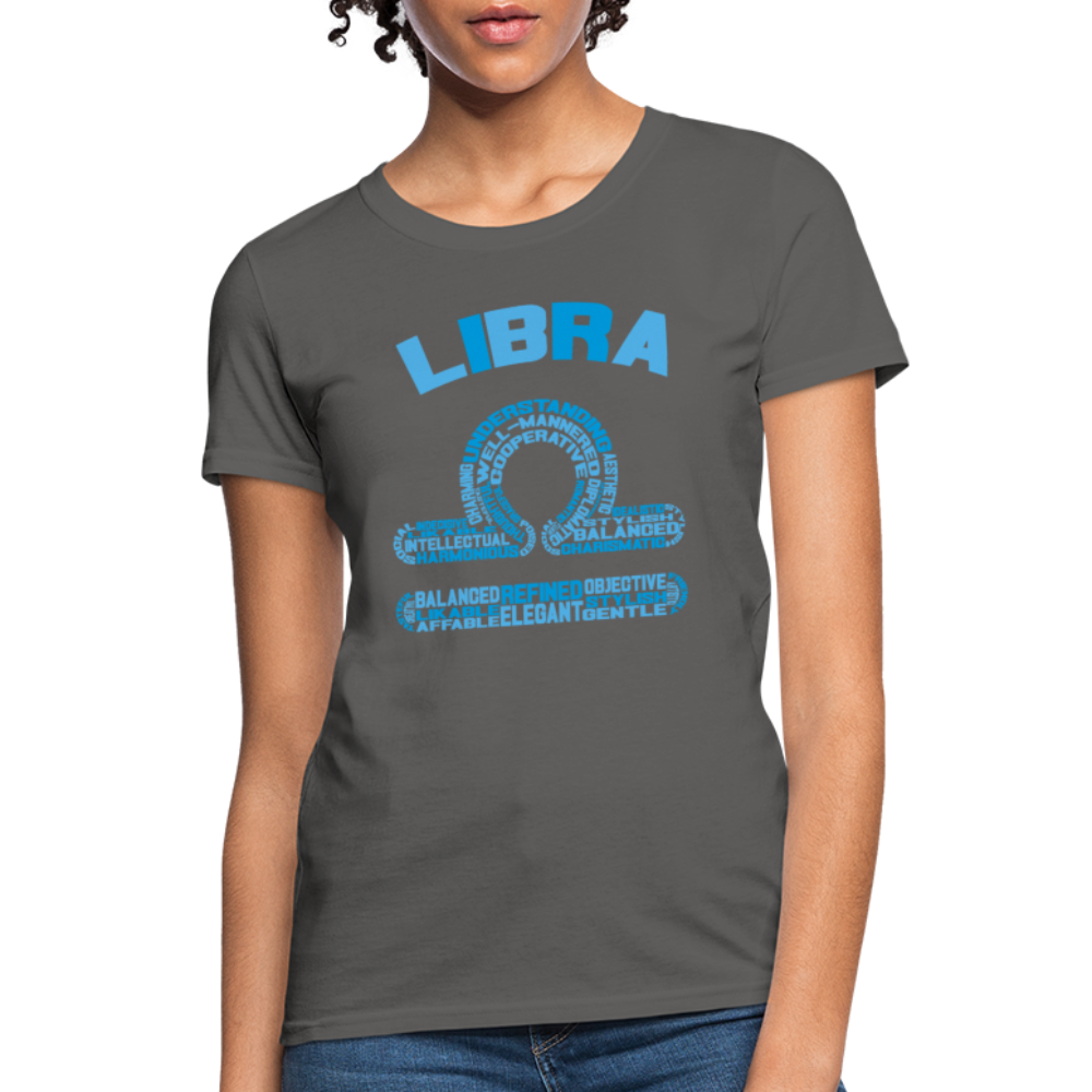 Women's Power Words Libra T-Shirt - charcoal