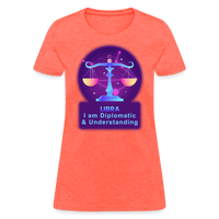 Thumbnail for Women's Neon Libra T-Shirt - heather coral