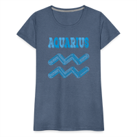 Thumbnail for Women's Power Words Aquarius Premium T-Shirt - heather blue