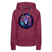 Thumbnail for Women’s Magic Aries Premium Hoodie - burgundy