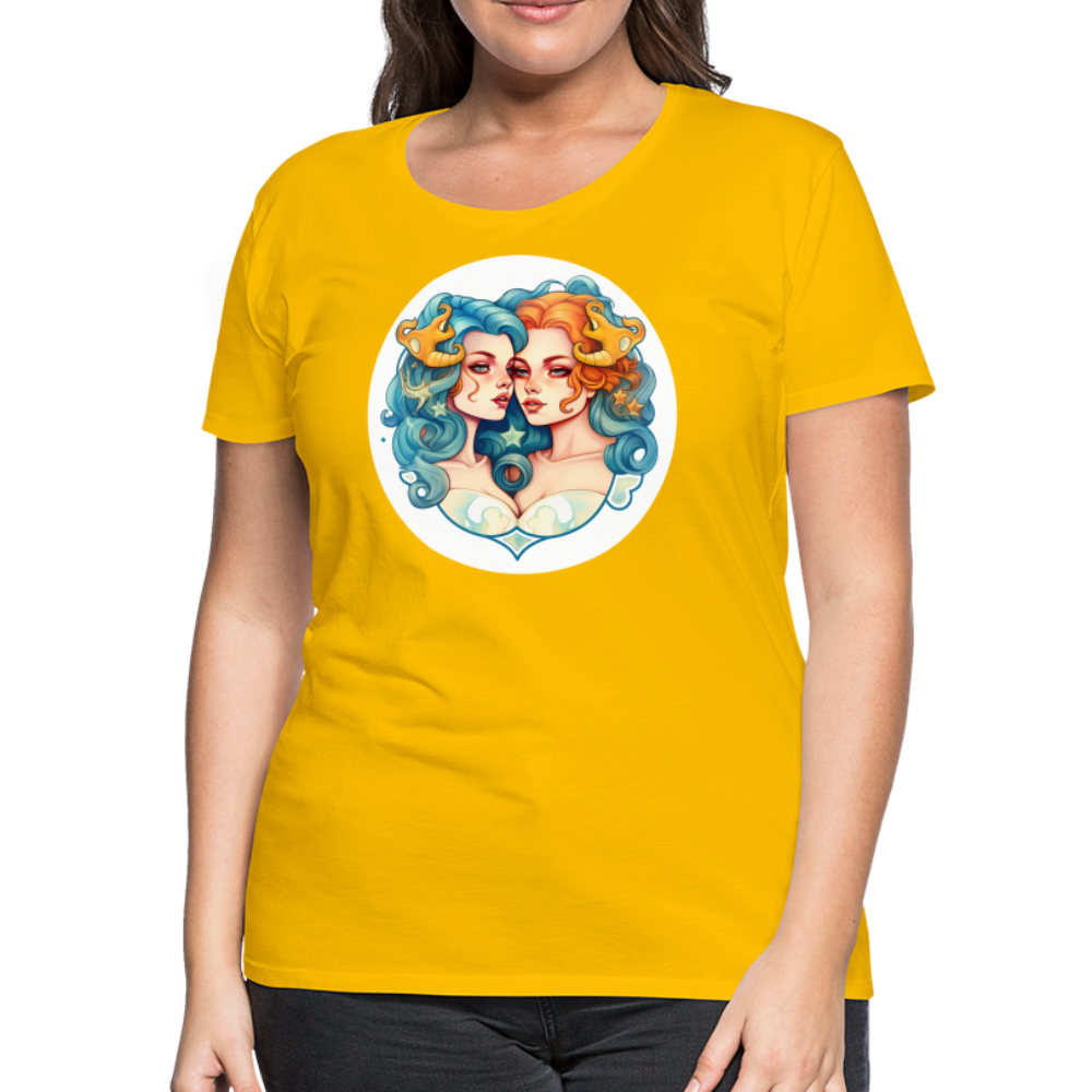 Women’s Symbol Gemini Premium T-Shirt - sun yellow