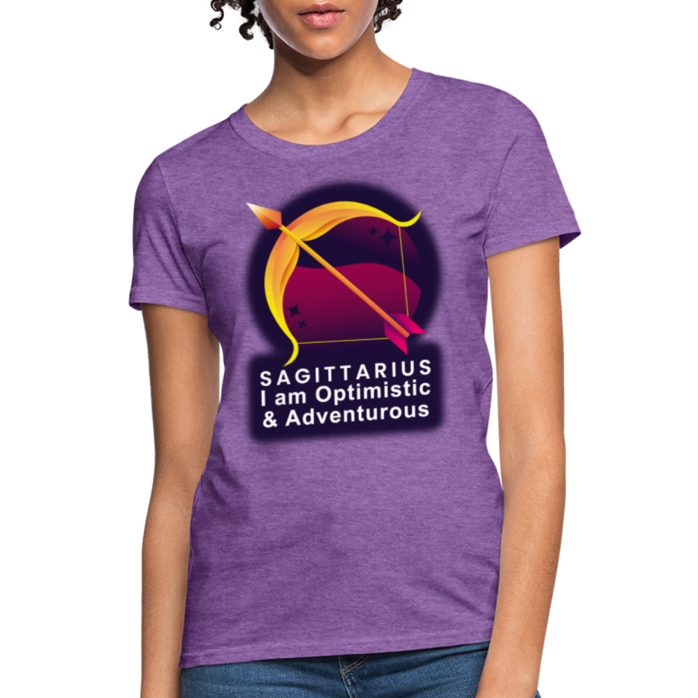 Women's Glow Sagittarius T-Shirt - purple heather