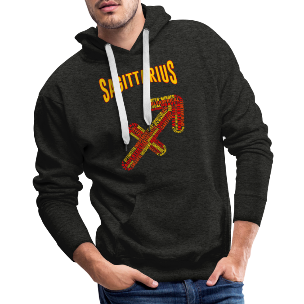 Men's Power Words Sagittarius Premium Hoodie - charcoal grey