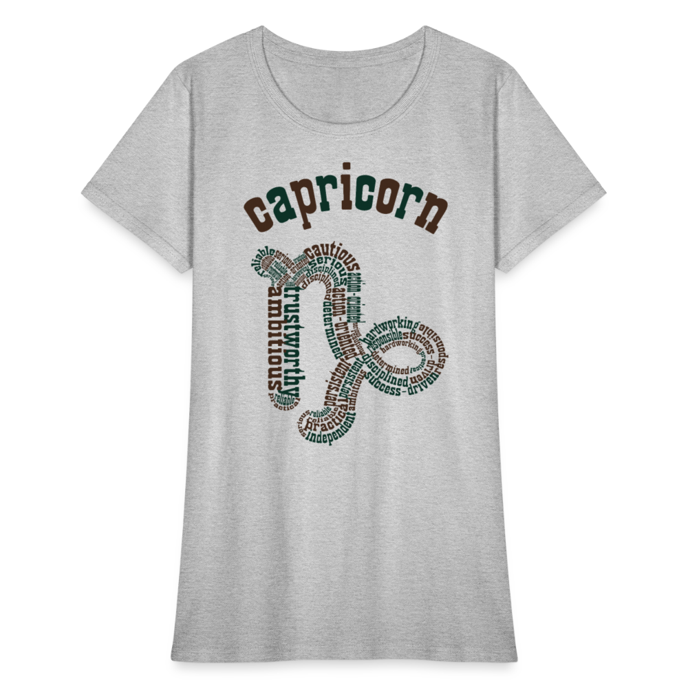 Women's Power Words Capricorn T-Shirt - heather gray