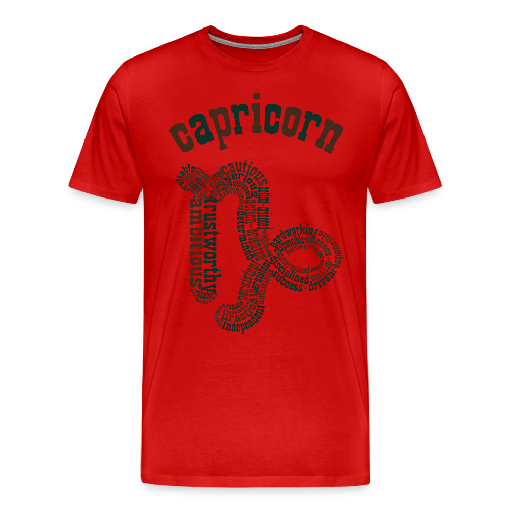 Men's Power Words Capricorn Premium T-Shirt - red