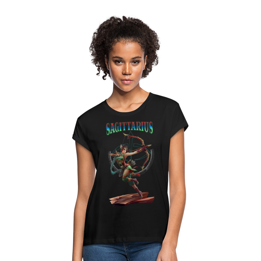 Women's Astral Sagittarius Relaxed Fit T-Shirt - black