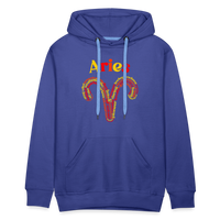 Thumbnail for Men's Power Words Aries Premium Hoodie - royal blue