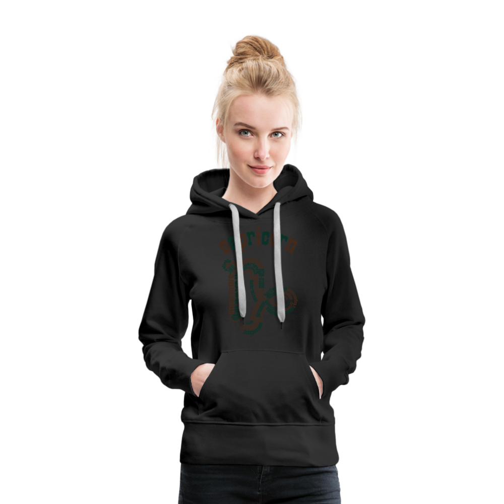 Women's Power Words Capricorn Premium Hoodie - black