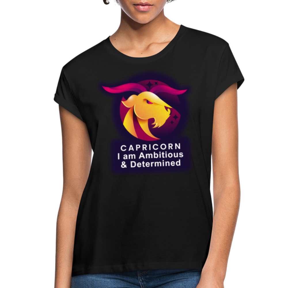 Women's Glow Capricorn Relaxed Fit T-Shirt - black