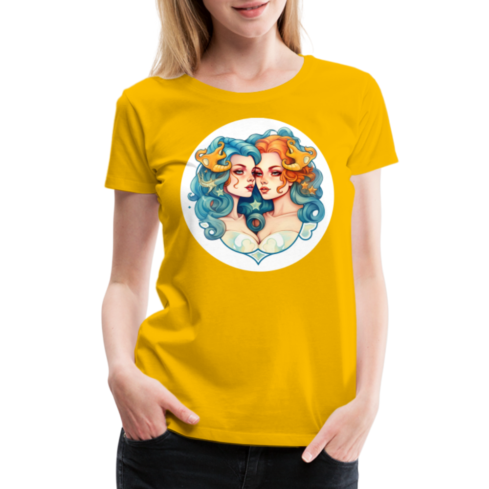 Women’s Symbol Gemini Premium T-Shirt - sun yellow