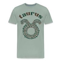 Thumbnail for Men's Power Words Taurus Premium T-Shirt - steel green