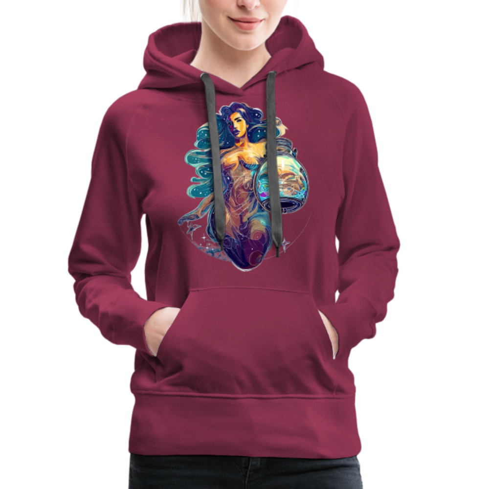 Women’s Mythical Aquarius Premium Hoodie - burgundy