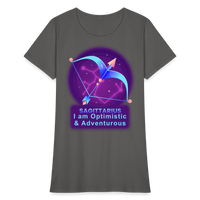 Thumbnail for Women's Neon Sagittarius T-Shirt - charcoal