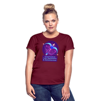 Thumbnail for Women's Neon Sagittarius Relaxed Fit T-Shirt - burgundy