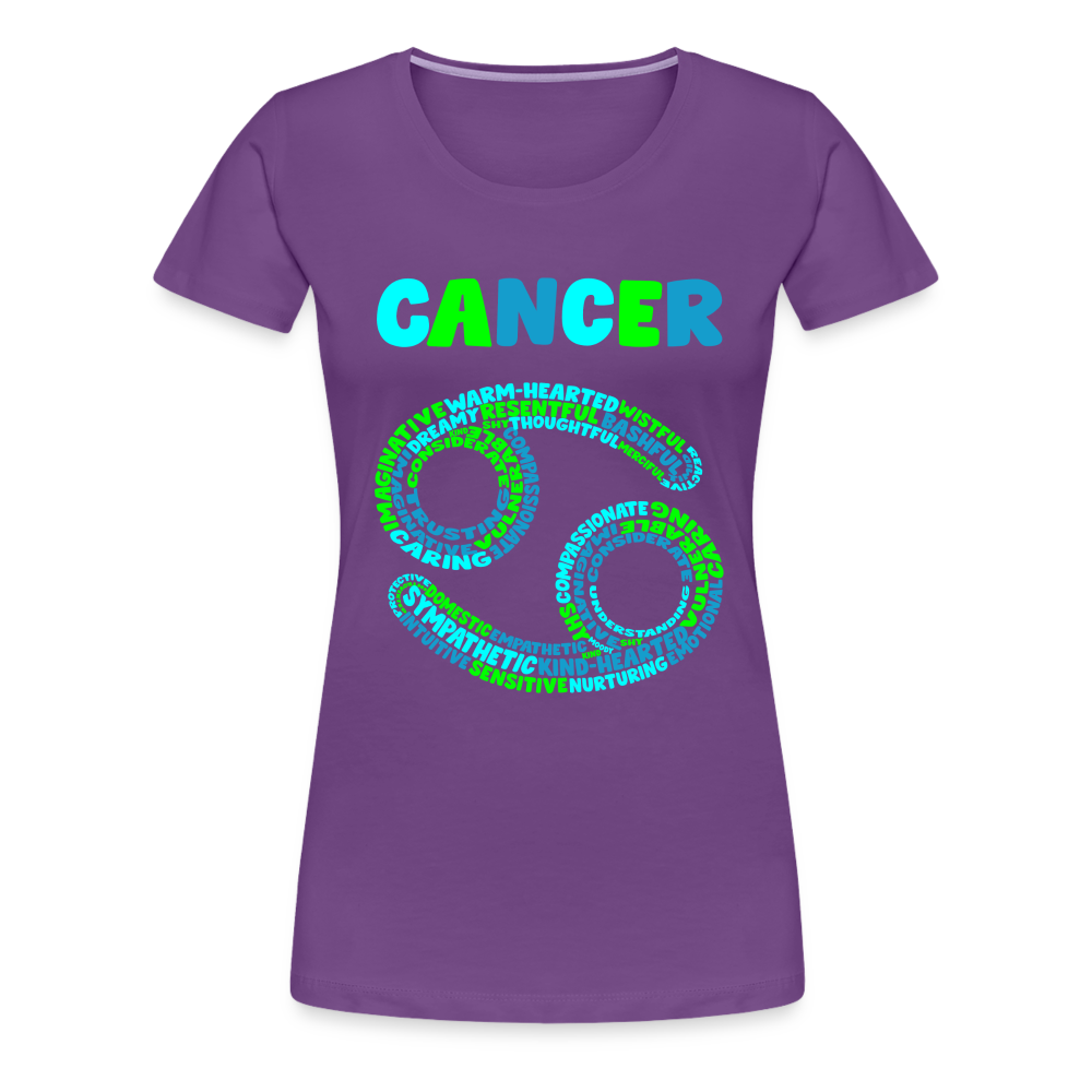 Women's Power Words Cancer Premium T-Shirt - purple