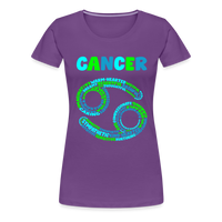 Thumbnail for Women's Power Words Cancer Premium T-Shirt - purple