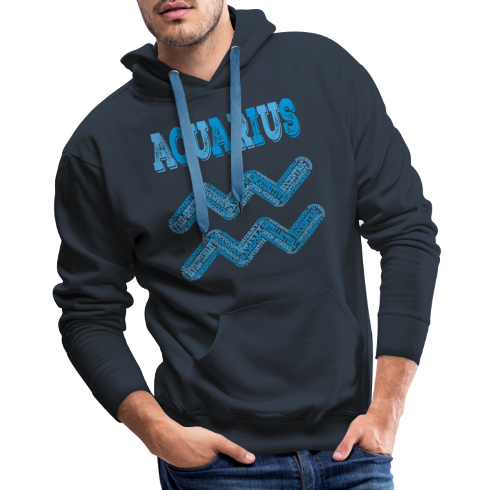 Men's Power Words Aquarius Premium Hoodie - navy