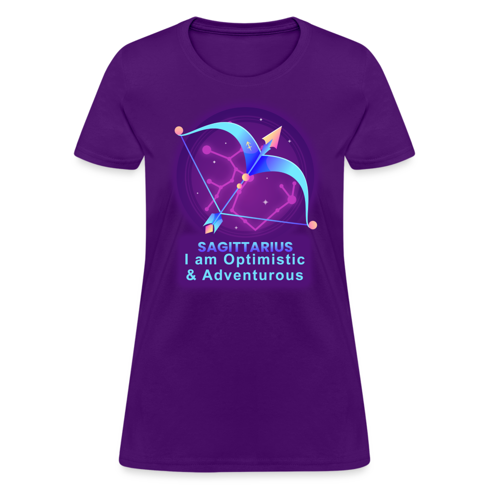 Women's Neon Sagittarius T-Shirt - purple