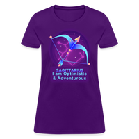 Thumbnail for Women's Neon Sagittarius T-Shirt - purple