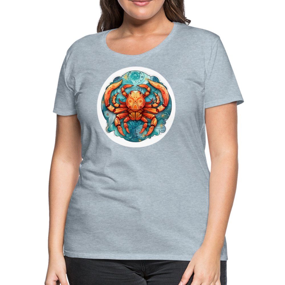 Women’s Symbol Cancer Premium T-Shirt - heather ice blue