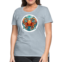 Thumbnail for Women’s Symbol Cancer Premium T-Shirt - heather ice blue