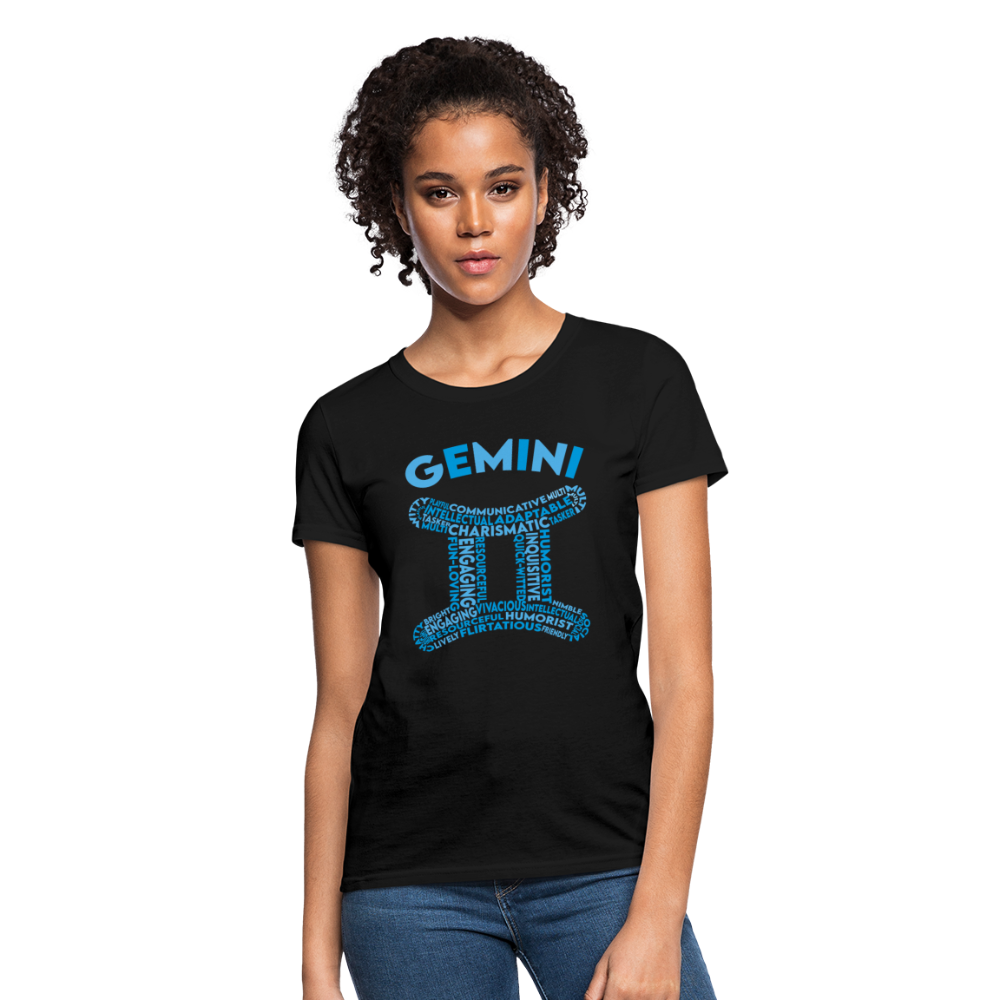 Women's Power Words Gemini T-Shirt - black