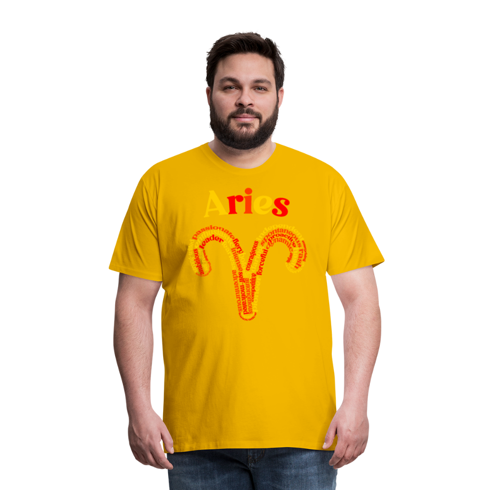 Men's Power Words Aries Premium T-Shirt - sun yellow