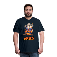 Thumbnail for Men's Playful Aries Premium T-Shirt - deep navy